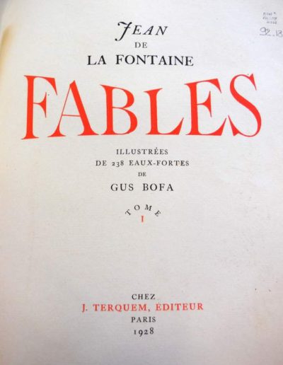 Les Fables de La Fontaine illustrées par Gus Bofa